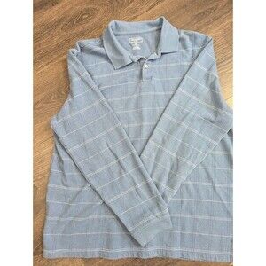 Van Heusen Long Sleeve Shirt Adult Extra Large Blue And White Striped
